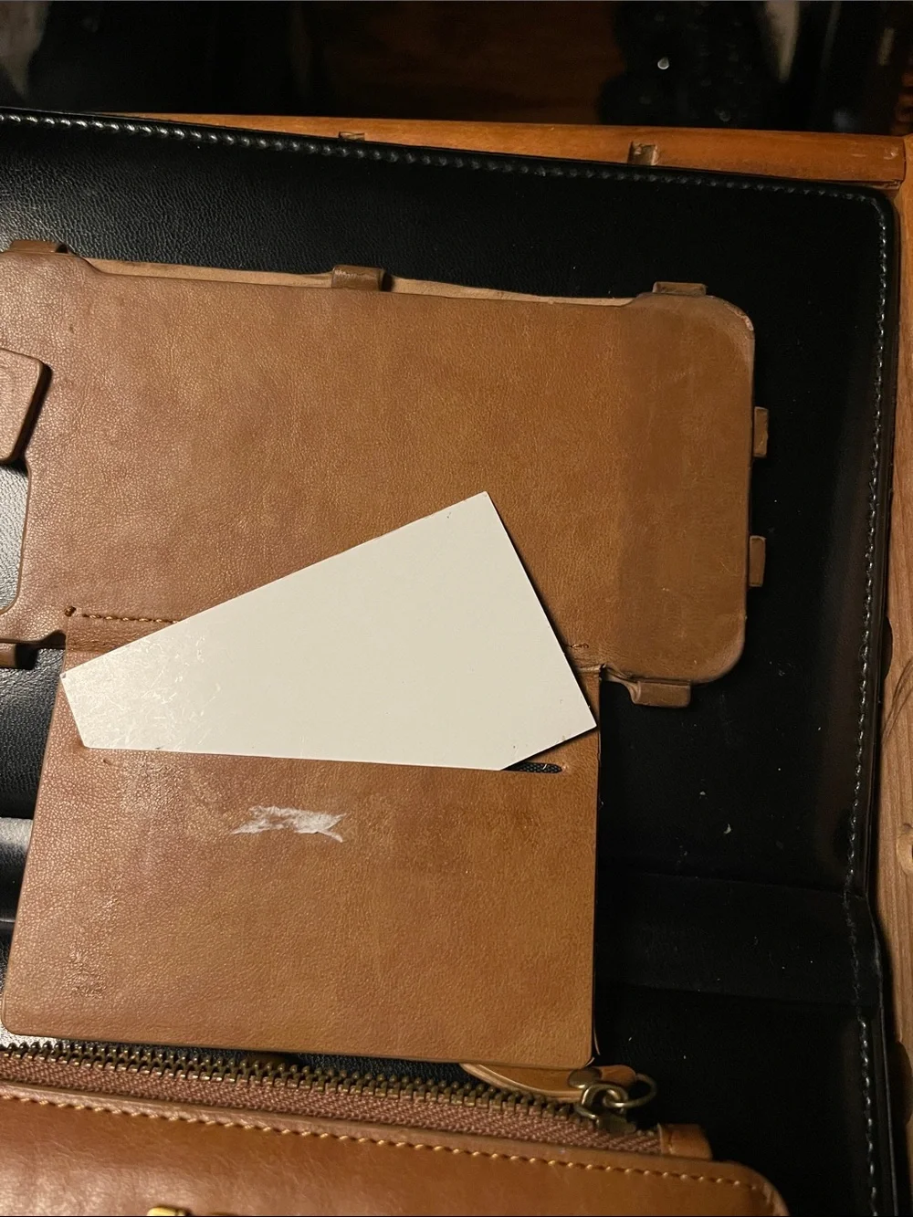 Flovent Tan/Brown Leather Zip CC card holder, Wallet and Phone Case